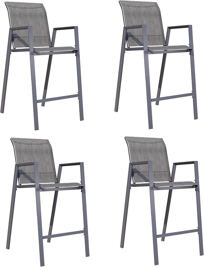 Outdoor Bar Stools Set of 4, Bar Height Chairs - Image 8
