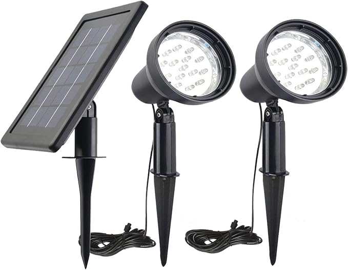 SUNLONG Solar Powered Spot Lights Outdoor Waterproof 2 in 1 Bright Solar by MakeYournightBrightandWarm