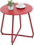 Outdoor Table Small Patio Side Table, Round Metal Side Table, Weatherproof by Juserox