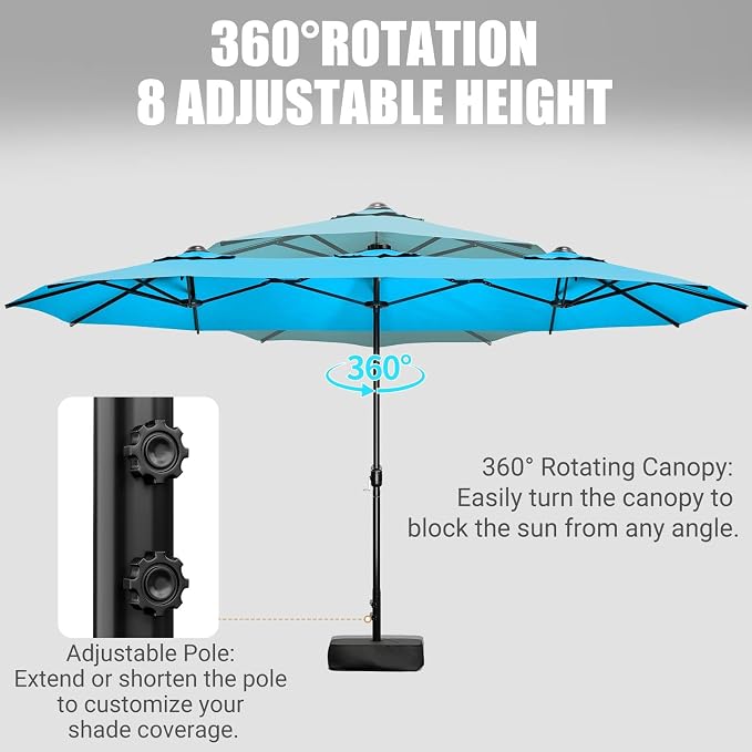 LEVELEVE 14FT Double-Sided Patio Umbrella - Image 4