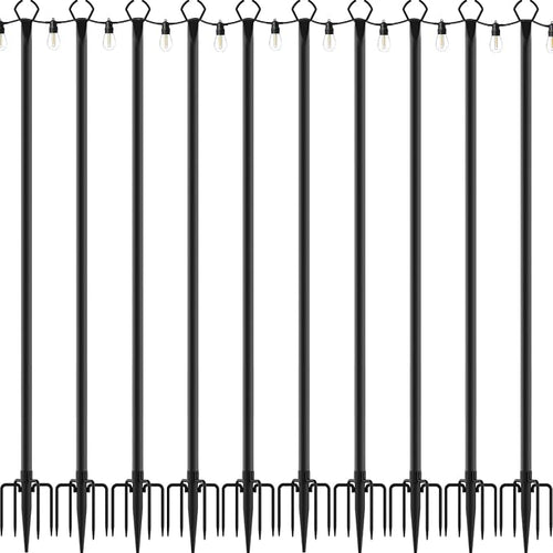 10 Pack String Light Poles, 10 Ft Light Poles by Mutovlin