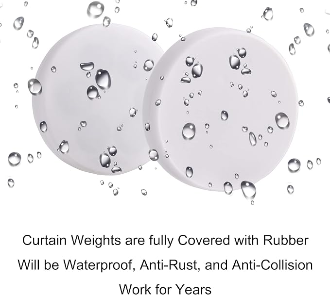 Magnetic Shower Curtain Weights, Rubber Covered Heavy Duty Weights, Prevent - Image 5