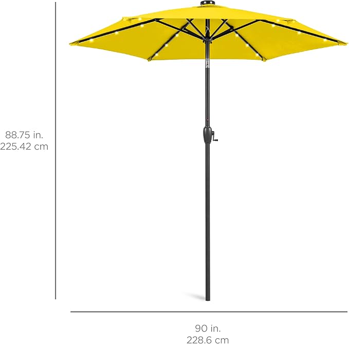 Best Choice Products 7.5ft Outdoor Solar Market Table Patio Umbrella - Image 7