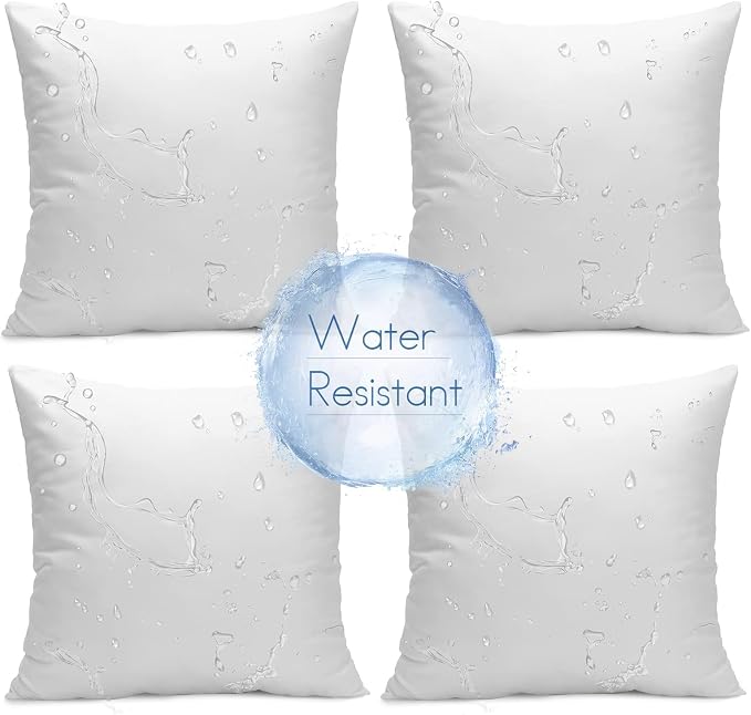 Ashler Outdoor Pillows, 18 x 18 Pillow Inserts Set of 4, Waterproof Throw by AshlerHomeDeco