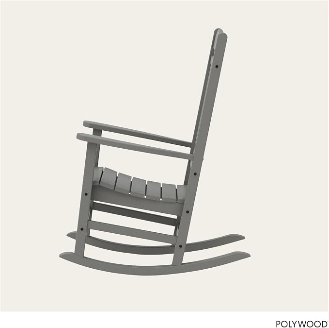 POLYWOOD Presidential Rocking Chair in Slate Grey - Image 5
