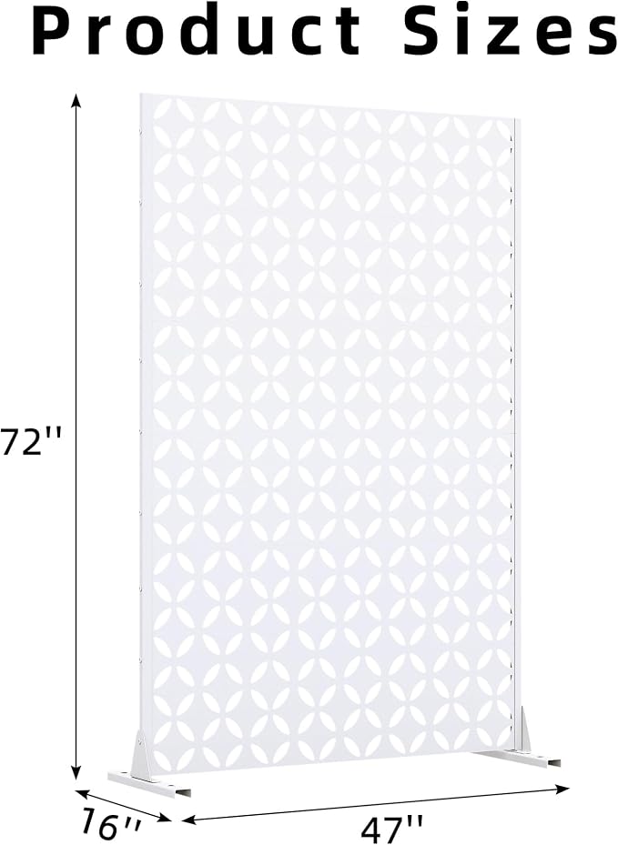 Casaphoria 72" H x 47" W Metal Privacy Screen, Outdoor Freestanding Decorative - Image 7