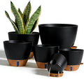 7/6.5/6/5.5/5 Inch Self Watering Pots, Plastic Flower Pots by Unknown