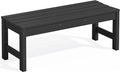 SERWALL 47 Inches Outdoor Bench, All Weather HDPE Backless Bench by SERWALL
