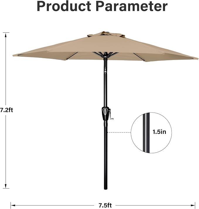 Simple Deluxe 9' Patio Umbrella Outdoor Table Market Yard Umbrella - Image 4