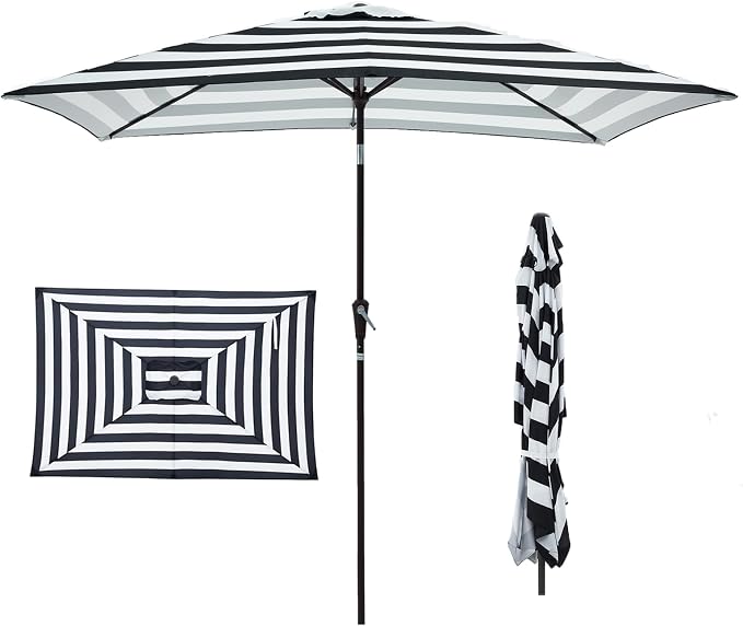 JEAREY 6.5x10 ft Rectangular Patio Umbrellas Rectangle Outdoor Umbrella by JEAREYOutdoorsCollection