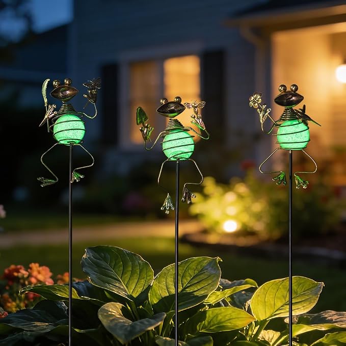 3 Pack Decorative Garden Stakes, Frog Waterproof Metal Spring Decor, Outdoor - Image 7