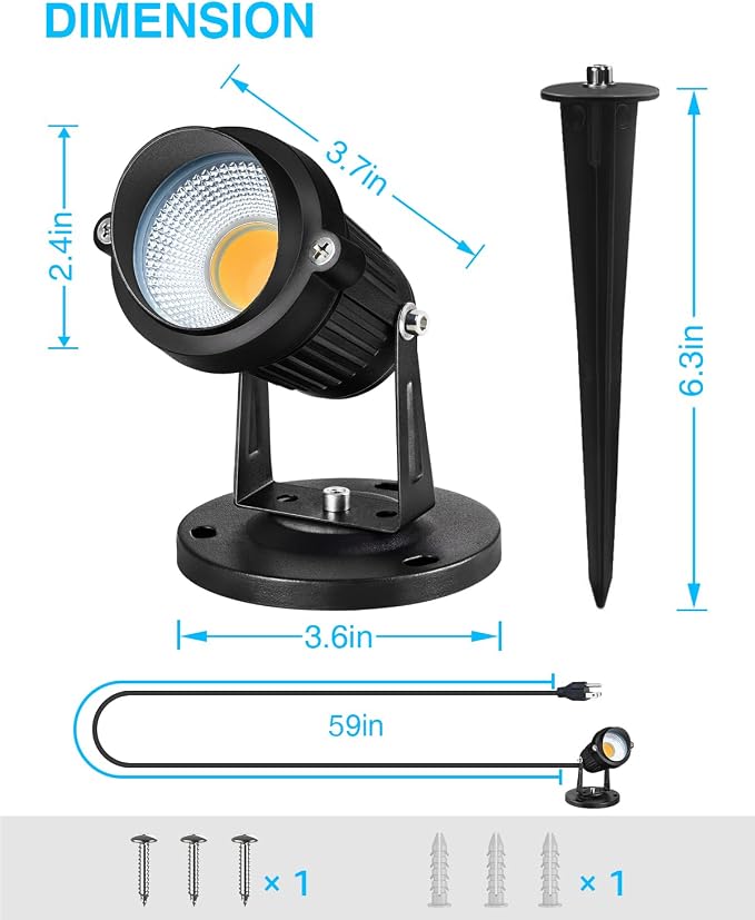SUNVIE Dusk to Dawn Outdoor Lighting 120V LED Spot Lights Outdoor Landscape - Image 7