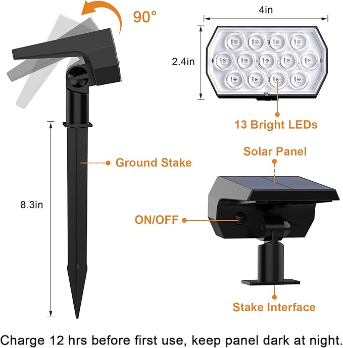 WELALO Solar Color Changing Spot Lights Outdoor, Waterproof Solar Halloween - Image 6
