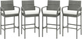 COSTWAY Wicker Bar Stools Set of 4, Patio Bar Height Chairs by COSTWAY