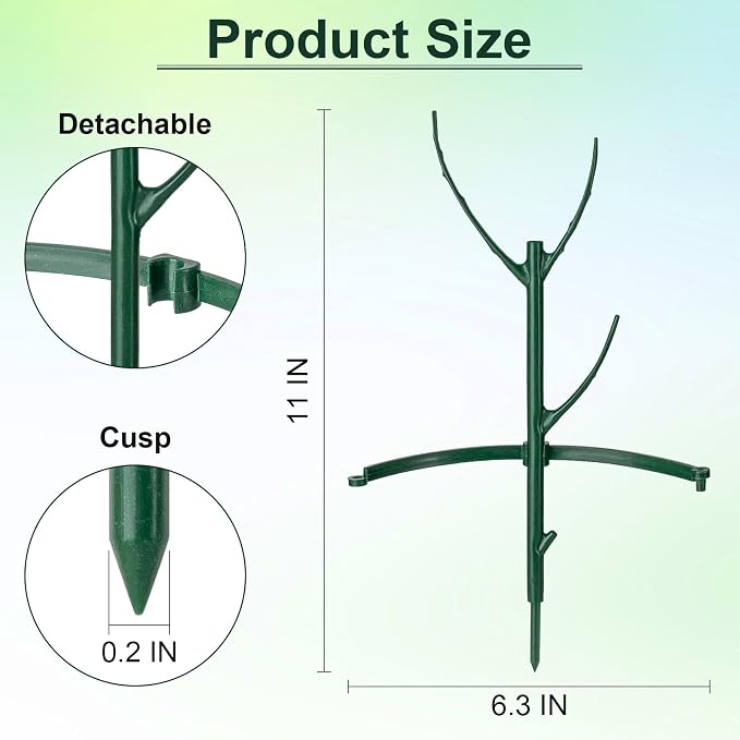 18 Pcs Plant Support Stakes & Plant Cage Support Rings, Plant Supports - Image 2