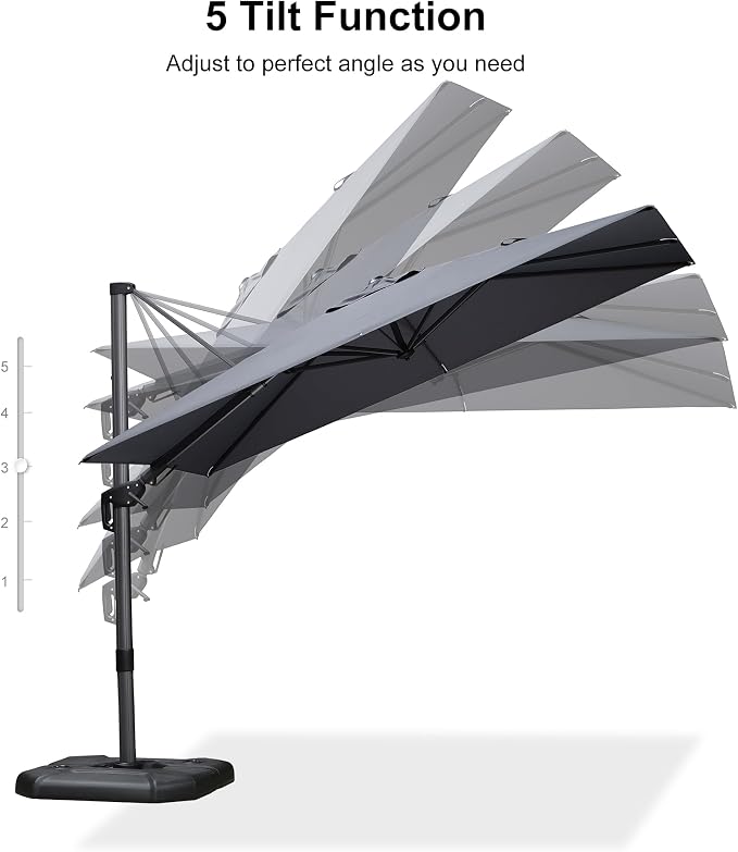 PURPLE LEAF 6' X 10' Left-right Tilt Patio Umbrella Outdoor Cantilever Swivel - Image 9