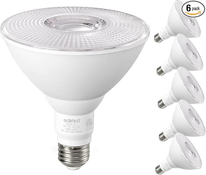 EDISHINE Flood Lights Outdoor, Dimmable PAR38 LED Outdoor Flood Light Bulbs by EDISHINE