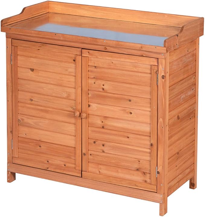 GDLF Outdoor Garden Patio Wooden Storage Cabinet Furniture Waterproof Tool Shed - Image 2