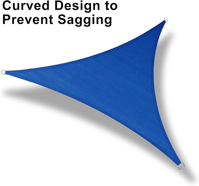LOVE STORY 10' x 10' x 10' Triangle Blue Sun Shade Sail Canopy UV Block - Image 6