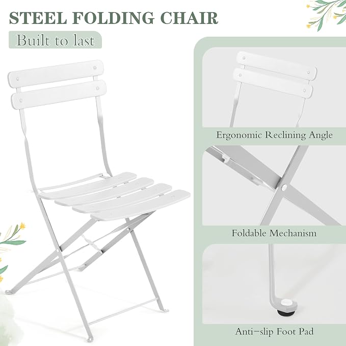 MELLCOM 5-Piece Foldable Patio Dining Set - Image 3