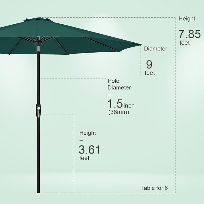 Tempera Patio Market Outdoor Table Umbrella - Image 8