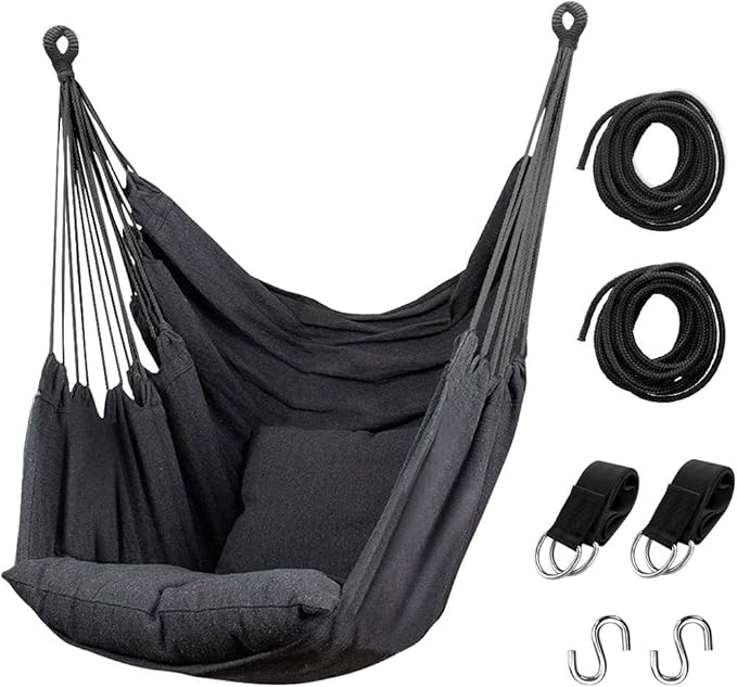 Hommtina Hammock Chair Hanging Rope Swing, Max 300 Lbs Hanging Chair by Hommtina