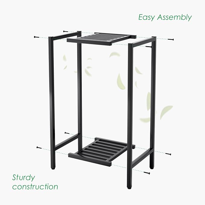 Zhongma 2 Tier 30" Tall Indoor Outdoor Plant Stand, 12 L x 12 W x 30 H inch - Image 8