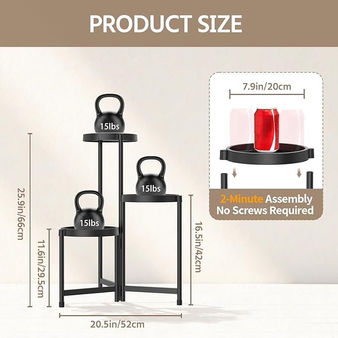 LASZOLA 3 Tiered Folding Plant Stand Indoor - Image 3