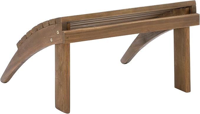 Linon Home Dcor Linon Adirondack Woodstock Ottoman, Teak Stain, 21.6"W x - Image 10