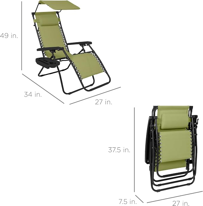 Best Choice Products Folding Zero Gravity Outdoor Recliner Patio Lounge Chair - Image 2