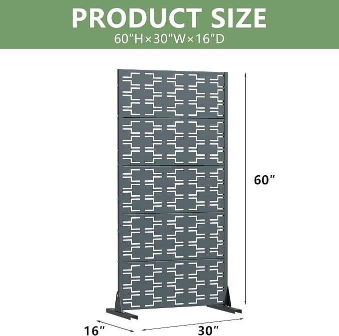 Casaphoria Metal Privacy Screen Outdoor, Drakgrey-Brick - Image 4