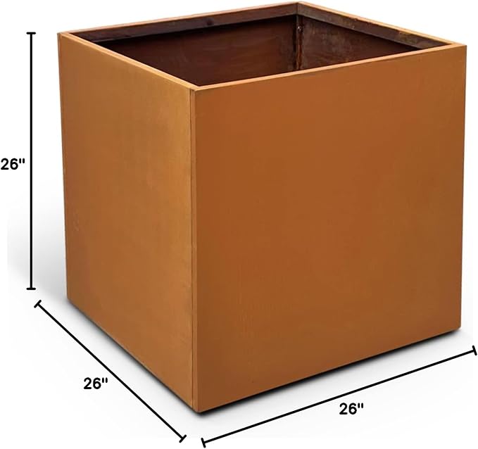 Corten Steel Planter Box Metal Square Planters 26 Inch Steel Large Outdoor - Image 10
