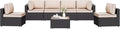 Shintenchi 7 Pieces Outdoor Patio Sectional Sofa Couch, Wicker Furniture by Shintenchi