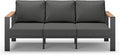 Aluminum Outdoor Patio Furniture 3 Seats, All-Weather Outdoor Patio Sofa by ComfCove