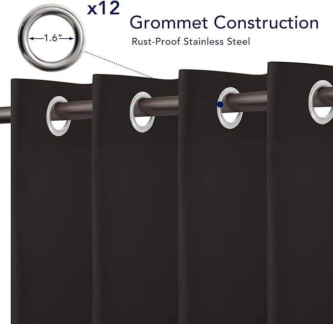 PureFit Outdoor Curtains for Patio Waterproof Weatherproof, UV Resistant - Image 4