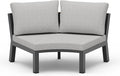 Outdoor Patio Sectional Modular Sofa, Aluminum 1 Piece Curved Patio Couch by Oasbira