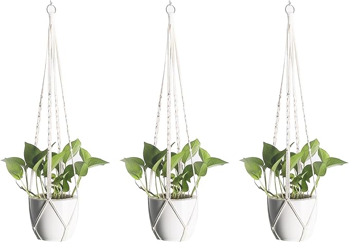 Macrame Plant Hangers 3 Pack, Hanging Plant Holders by dangjuacua