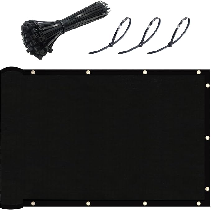 UPGRADE Privacy Fence Screen 6'x10' Black Outdoor 90% Visibility Blockage 170 by UPGRADE