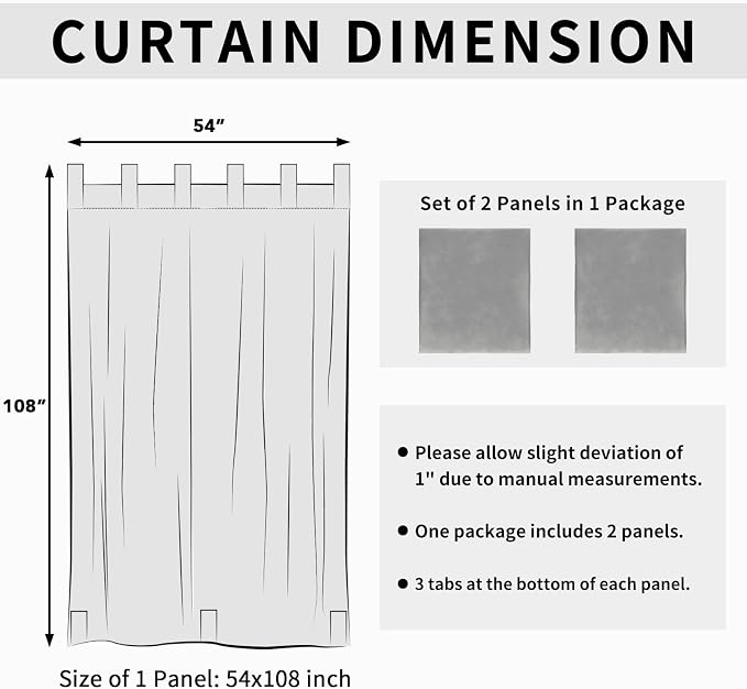 Easy-Going Outdoor Patio Curtains Detachable Tab Top Windproof Weatherproof - Image 6
