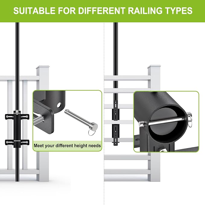 Heavy Duty Deck Railing Umbrella Holder, Adjustable Patio Umbrella Stand - Image 3