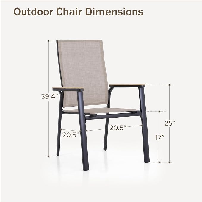 PHI VILLA 9 PCS Patio Dining Set, Aluminum Outdoor Furniture, Patio Table and - Image 7