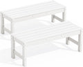 SERWALL 47 Inches Outdoor Bench Set of 2, All Weather HDPE Backless Bench by SERWALL