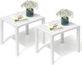 Crestlive Products Outdoor Side Table Set of 2, Aluminum Rectangular Side/End by CrestliveProducts