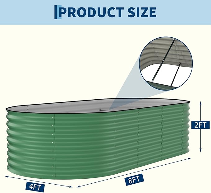 Garvee 2 Pack Galvanized Raised Garden Beds - Image 2