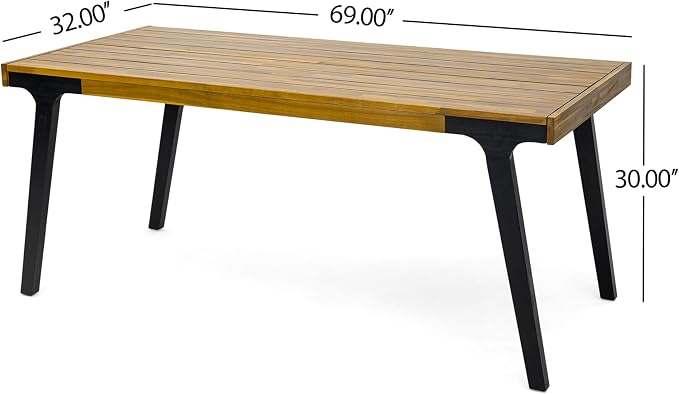 Christopher Knight Home 3 Piece Patio Dining Table, Acacia Wood Table Bench - Image 5