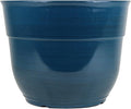 Garden Elements Indoor/Outdoor Glazed Brushed Happy Plastic Planter, Dark Teal by GardenElements