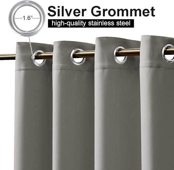 NICETOWN Bedroom Curtain Light Blocking, Grommet Blackout Thermal Insulated - Image 2