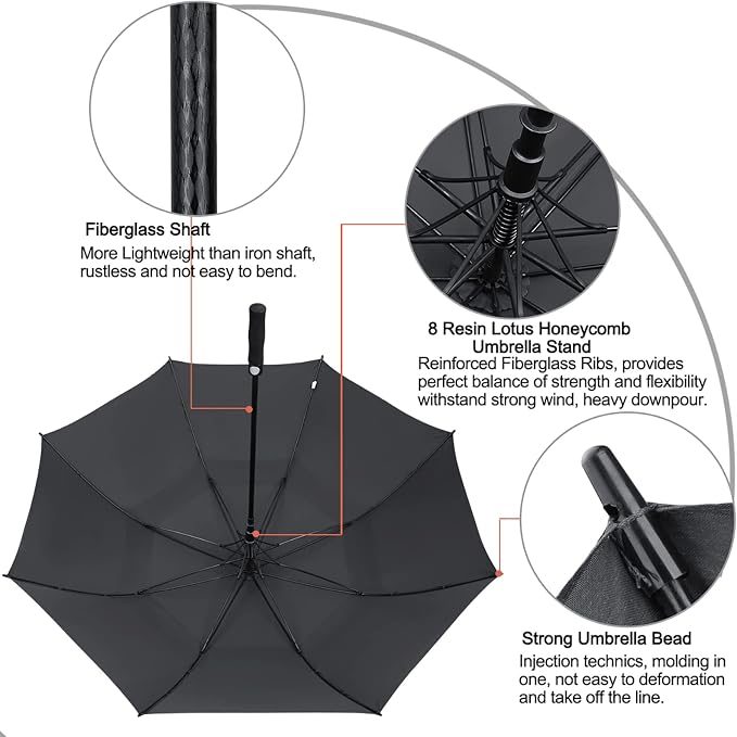 G4Free 47/54/62/68/72 Inch Automatic Open Golf Umbrella Oversize Extra Large - Image 7