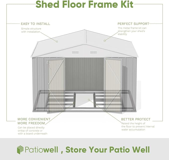Patiowell 10 x 8 FT Outdoor Storage Shed - Image 3