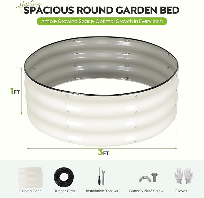 ZORMY Galvanized Raised Garden Bed Outdoor, Round Metal Planter Boxes 2 Pcs - Image 2